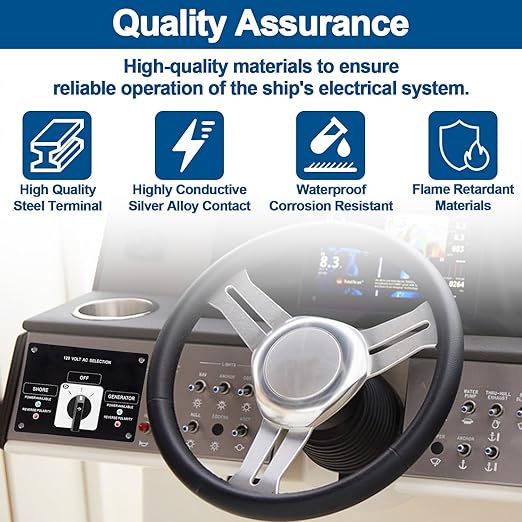 Sekelo AC Rotary Switch Panel 2 Position 120V 30A- Efficient Power Management for Boats and RVs