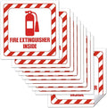 10 Pcs Fire Extinguisher Inside Sign Sticker, Vinyl Safety Signs Decals for Trucks, Cabinets or Equipment, 2.75" x 2.75" Self Adhesive, Weatherproof & UV Protected