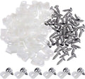 Hicarer 50 Pack R-Type Cable Clip Wire Clamp, Nylon Screw Mounting Cord Fastener Clips with 50 Pack Screws for Wire Management (White,1/4 Inch)
