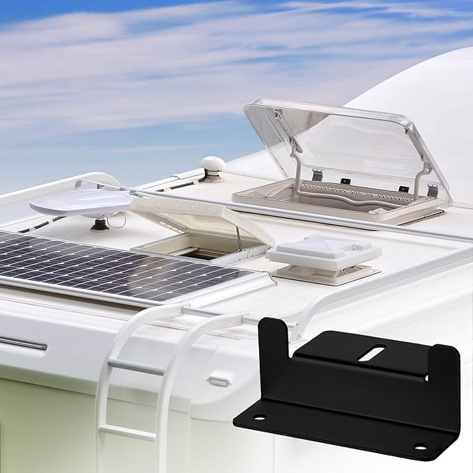 Tatuo 16 Sets Solar Panel Mounting Brackets Z Bracket Aluminum Alloy Solar Panel Mounting Brackets Kit with Nuts and Bolts for Boat, Wall and Other Off Gird Roof Installation, Black