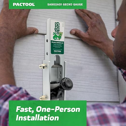 PacTool SA902A01 Artisan Gecko Gauge Siding Mounting Kit - For Use with 5/8-Inch Fiber Cement Siding, James Hardie's Updated HZ5 Series - Lap Siding Gauge - Essential Siding Tools