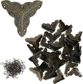 Bitray 48pcs Antique Corner Decorative Corner 25mm Vintage Edge Guard Bronze Tone Box Corner Protector with Screws