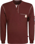 BOCOMAL FR Shirts Flame Resistant Henley Shirt NFPA2112/CAT2 7oz Men's Long Sleeve Fire Retardant Clothing