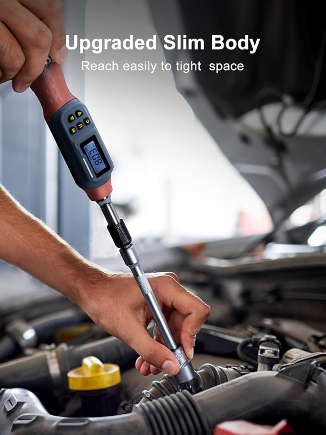 GROWNEER Digital Torque Screwdriver, 2.66-53.1 In-lbs/0.3-6 Nm, 1/4'' Drive Inch Pound Torque Screwdriver Electrician with Buzzer & LED Indicator, 27 In 1 Torque Wrench Screwdriver Set