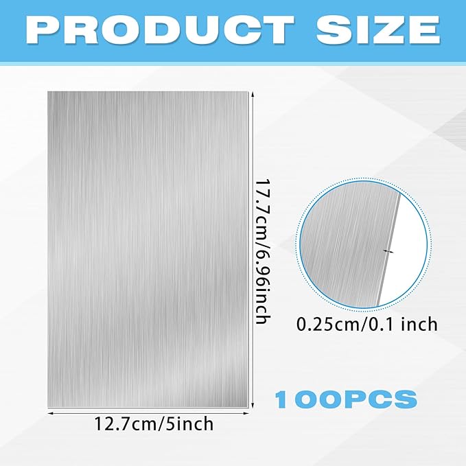 Therwen 100 Pcs 5 x 7 Inch Flashing Aluminum Sheet Roof Flashing Metal Roof for Shed Weatherproofing Areas Around Chimneys or Skylights (Silver)