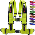1pc 4 Point Harness for Bucket Seat, Push Release, 10 Color Options, Racing Harness, Race Car, Off Road, UTV, RZR (Yellow, 3 inch)