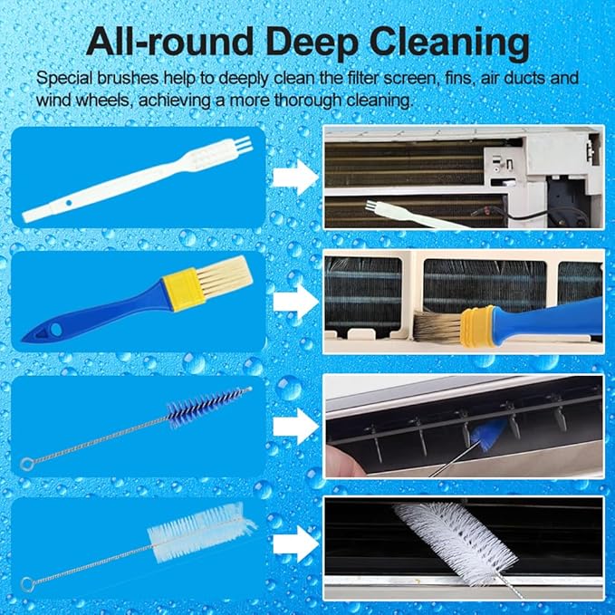 Ac Cleaning Bag With Support Rods, Ac Cleaning Cover With Wider Opening, Waterproof Air Conditioner Cleaning Cover, Split Unit Cleaning Kit, Ac Cleaning Kit for Household Wall-mounted Air Conditioner