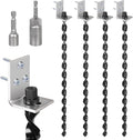 24" Ground Anchors Screw in, Set of 4 Heavy Duty Mobile Home Anchors, Multi-Purpose Earth Anchors with Brackets and Adapter for Drill, Ideal for Mobile Homes, Storage Sheds and Carports
