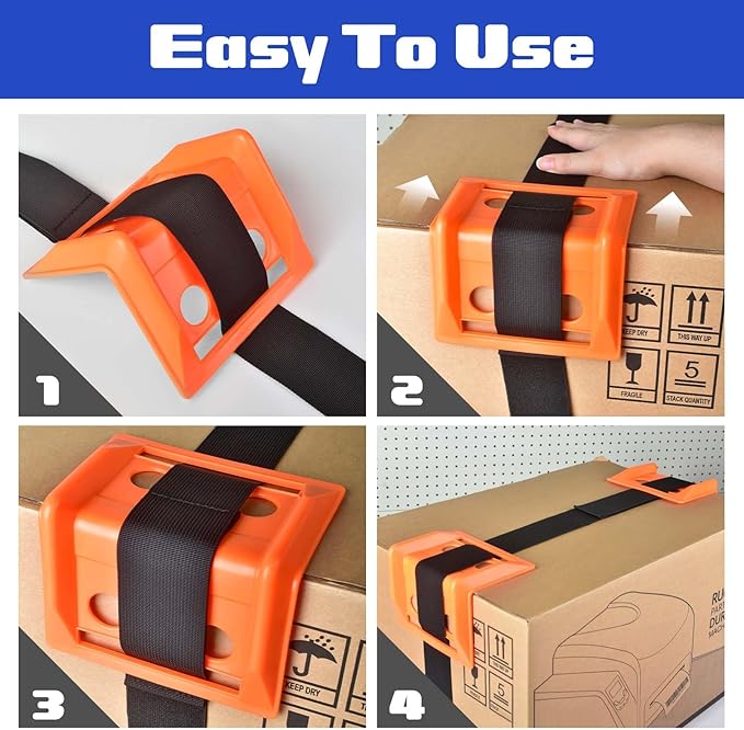 CONLI 50 Pack Edge Corner Protectors for Cargo Load Truck Shipping, Flatbed Accessories Plastic Flatbed Edge Protector Used Together with Webbing to Protect Cargo