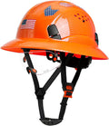 Carbon Fiber Pattern Full Brim Hard Hat with Visor-OSHA Approved Construction Safety Helmet for Men Women,ANSI Z89.1 Vented Reflective Hardhat with Hard Hat Chin Strap,6-Point Suspension