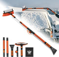 62.4" Foldable Snow Brush and Ice Scrapers for Car Windshield, Adjustable & Extendable Ice Removal Tool with Non-Slip Foam Grip, 180° Pivoting Snow Brush for Car, SUV, Truck