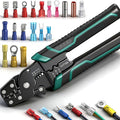 smseace Green Wire Crimping tool Wire crimper,stripper and cutterfor insulated/Bare/Heat Shrink connectors(22-10 AWG) Multifunctional stripping crimping pliers Wire stripper and crimping tool