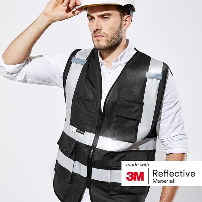 Salzmann Multi-Pocket Working Vest - Reflective Vest - Made with 3M Reflective Material