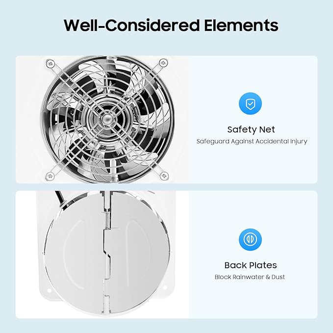 6'' Explosion Proof Exhaust Fan, 110V 40W Industrial Axial Flow Fan Utility Blower Ventilator Extractor Factory Extraction Ventilation for Garage Shops Kitchen, 2600RPM