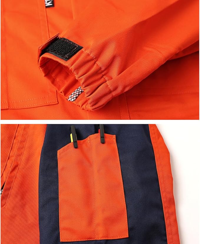 Mens Reflective Coverall Work Mechanics Coverall Work Suit Hi Vis Jumpsuit Bicolor Overalls
