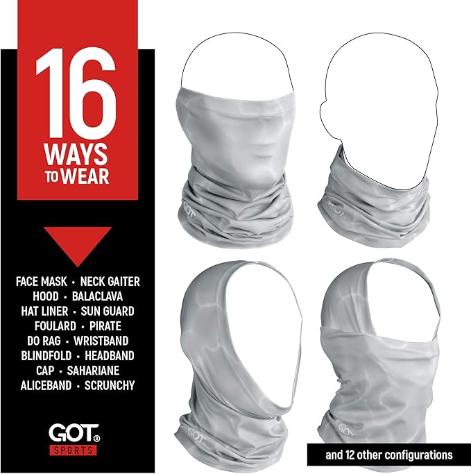 GOT Sports UPF 50+ Fishing Neck Gaiter - UV Face Mask Sun Protection for Men & Women - Camo SPF Face Cover Gator
