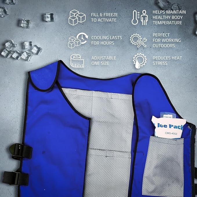 Alphacool Ice Vest for Men and Women Adjustable Cooling Vest with Ice Packs