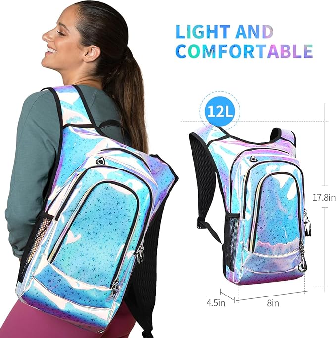 Hydration Pack, Hydration Backpack with 2L Hydration Bladder, Festival Essential Water Backpack, Lightweight Hydration Bag Hydropack Hydro for Running, Biking, Music Festival Gear, Rave