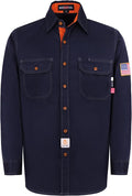 BOCOMAL FR Shirts for Men Flame Resistant Light Weight NFPA2112 Fire Retardant Welding Shirt Water & Oil Repellent Finish