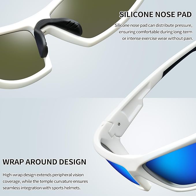 Joopin Sports Sunglasses Polarized UV400 Protection Wrap Around Sun Glasses Shades for Men Women