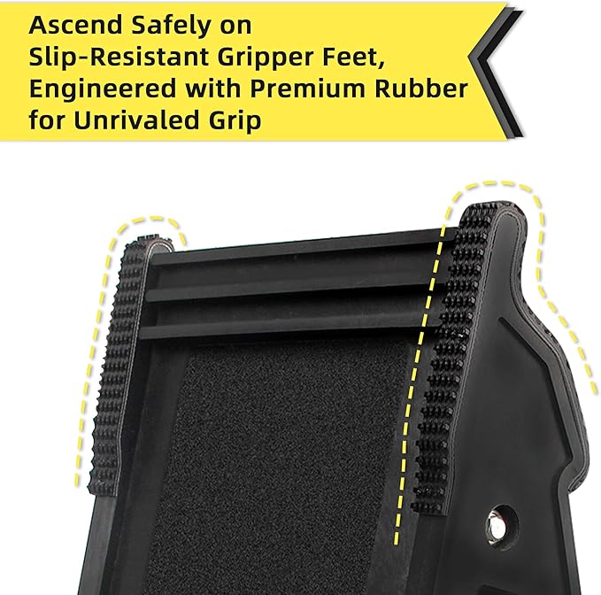 Ladder Leveler, Pitch Hopper, Ladder Stabilizer with Storage, Ladder Levelers for Stairs and Extension Ladders, Easy to Use, Conquer Uneven Ground (Classic Black)