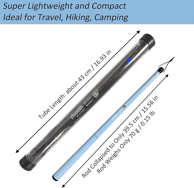 Aventik FreshStart Tenkara Rod in 7ft/8ft, Complete Beginner Tenkara Rod Kit, 24T Carbon Fiber, Easy to Cast Flexible Durable Lightweight and Compact