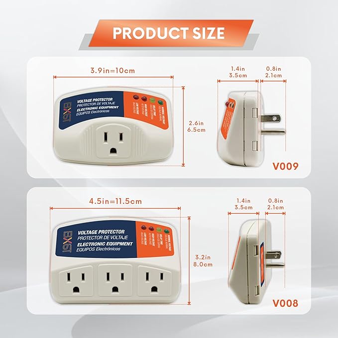 BXST Surge Protector for Refrigerator 15A 1800W 140J Single Outlet Surge Protector Plug in for Home Appliance Multi Function Plug with Protection Wall Mount Power Suppressor for TV/PC/PS5