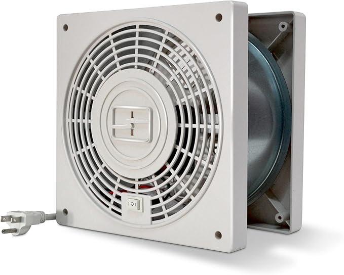 Suncourt ThruWall Room-to-Room Transfer Fan — Quiet Through Wall Vent Fan Improves Air Circulation Between Rooms 100-275 Sq. Ft. | 10’ Power Cord, 2-Speed (TW408)