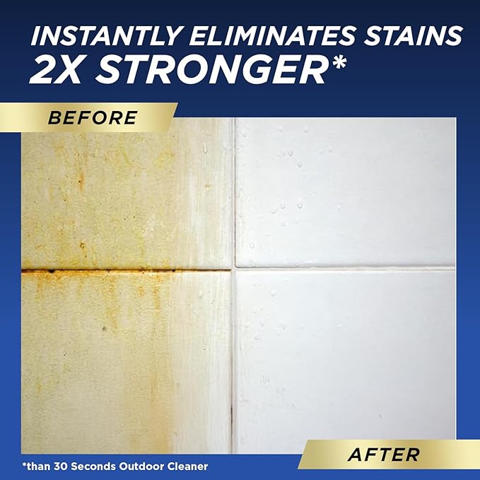 30 SECONDS Pro Mold and Mildew Stain Remover | Scrub Free | Brighter Results Instantly | Ready To Use | 32 oz Spray Bottle, 1 Gallon Refill
