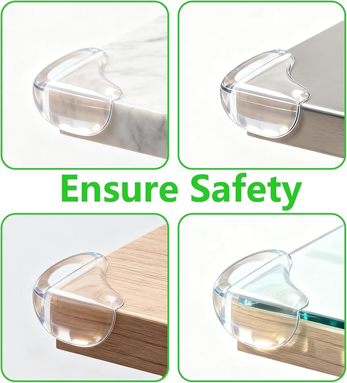10 Pack Transparent Corner Protectors - Baby Safety Edge Guards for Furniture, Clear Sharp Corner Covers for Dining Table Baby Proofing