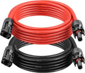 10AWG Solar Extension Cable 10FT – 2 Pack Red & Black PV Wire with Solar Connectors, 84-Strand Tinned Copper, Dual XLPE Insulated, Outdoor UV-Resistant Cable for RV, Inverter, Battery