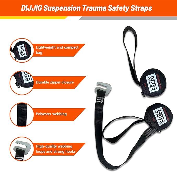 Safety Harness Fall Protection Kit with Shock Absorbing Lanyard & Suspension Trauma Safety Straps Upgrade Quick Buckles, Roofing Harness Construction Harness Para Construccion ANSI Compliant Orange