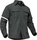TACVASEN Men's Convertible Long Sleeve Fishing Shirts Lightweight Quick Dry Button Up Tactical Sun Shirts for Safari Hiking