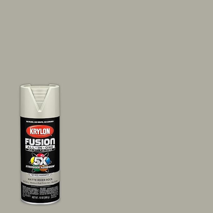 Krylon Fusion All-In-One Adhesive Spray Paint for Indoor/Outdoor Use, 12 oz, River Rock