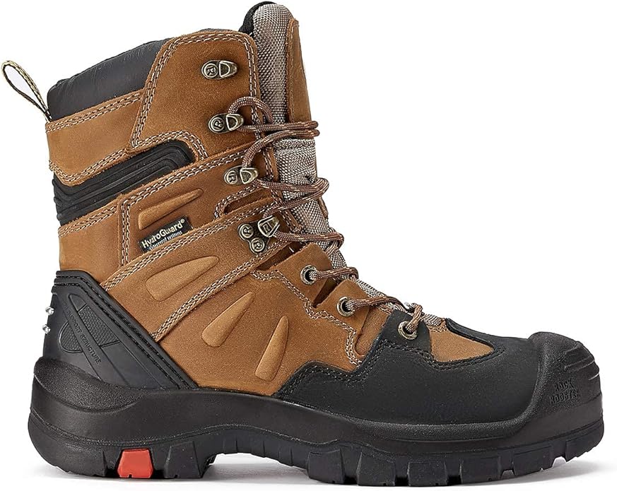 ROCKROOSTER Men's 8" Waterproof Work Boots for Landscaping, Maintenance, Transportation and Utilities, Composite Toe, EH AK869