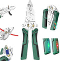 14-in-1 Wire Stripping Pliers, 2026 New Rechargeable Wire Strippers Tool with Voltage Tester&Alarms, Detectable 12-250V, Heavy-Duty Electrical Pliers&Wire Cutters–for Professional and Home Use (Green)