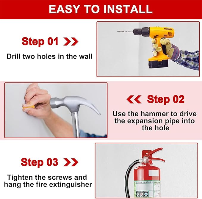 Universal Fire Extinguisher Bracket, Fire Extinguisher Mounts & Brackets (U Hook - 4 Pack)