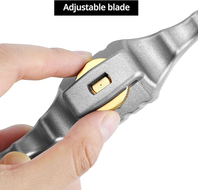 QWORK Armored Fiber Optic Cable Stripping Tool, Adjustable Depth, Ergonomic Design, Compatible with PVC, PE, and Steel Sheaths