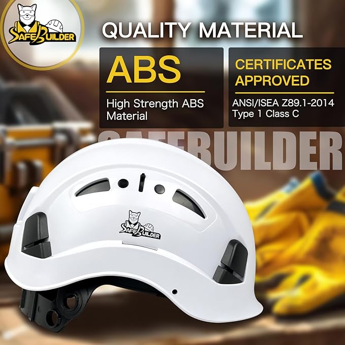 Construction Hard Hats Safety Helmet Reflective ABS Adjustable Ventilation Hardhats Industrial Head Protection ANSI Z89.1