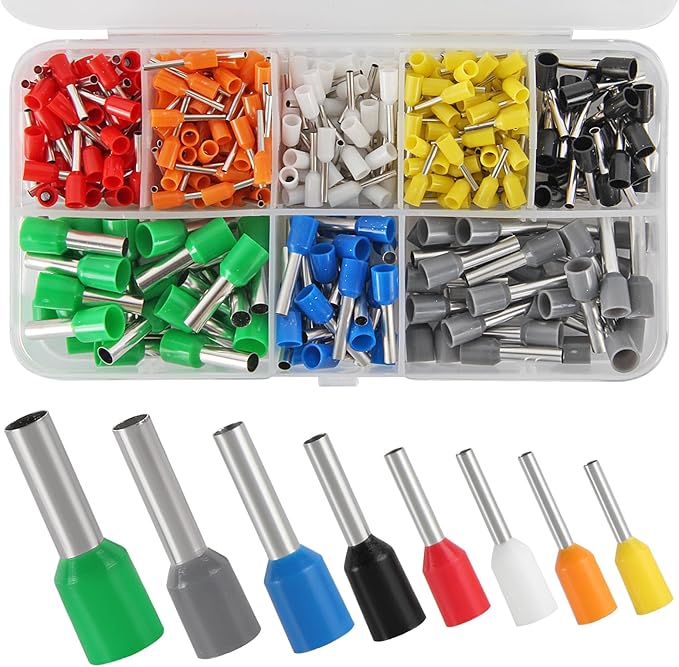 Ferrule Crimping Tool Kit, Crimper Plier with 400PCS Wire Ferrules Kit Wire End Terminals, Self-adjustable Ratchet Tool Set for AWG 23-7 Cable connectors, 0.25-10mm² (HSC8 6-4A + 400)