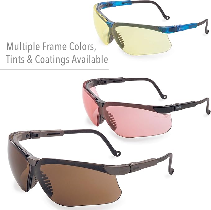 Honeywell Uvex Genesis Safety Glasses with Uvextreme Anti-Fog Coating, Black Frame