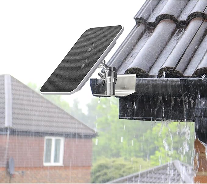 WiTi Gutter Mount for Eufy, Arlo Solar Panel , Adjustable Stainless Steel Mount Bracket to get Sun , No Drill Installation Compatible with Eufy S220 Camera