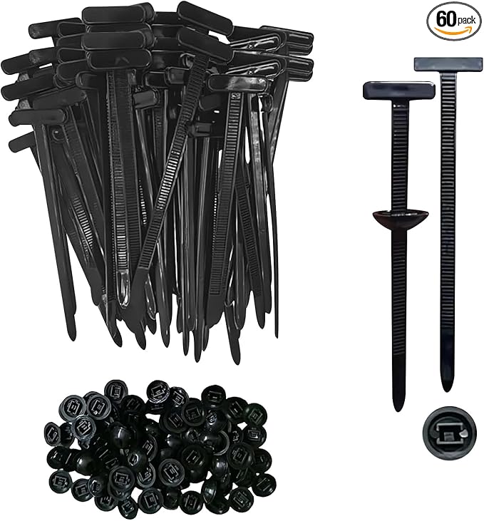 Nylon Universal Cable Tie Buckle, Automotive Zipper Clips, Self-Locking Zip Tie Clips with UV & Heat Resistant for Car Auto Bumper Fender Trunk Repair (60PCS)