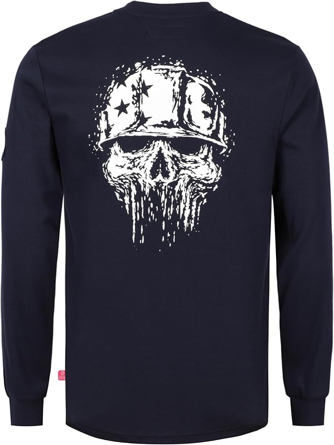BOCOMAL FR Shirts Crewneck 7oz Midweight Flame Resistant Clothing NFPA2112 CAT2 Men's Fire Retardant Work Shirt