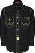 BOCOMAL FR Welding Shirts Heavyweight Stretch Canvas Snaps Down Reinforced Stitching Western Style Fire Resistant Jackets