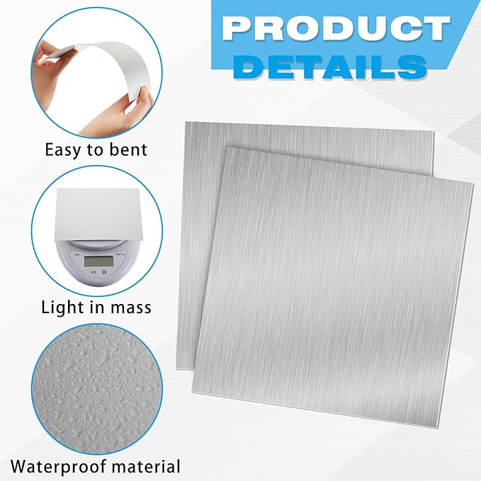 Therwen 10 Pcs 12 x 12 Inch Flashing Aluminum Sheet Roof Flashing Metal Roof for Shed Weatherproofing Areas Around Chimneys or Skylights (Silver)