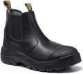 DIIG Work Boots for Men, Steel/Soft Toe Waterproof Working Boots, Slip Resistant Anti-Static Slip-on Safety Working Shoes