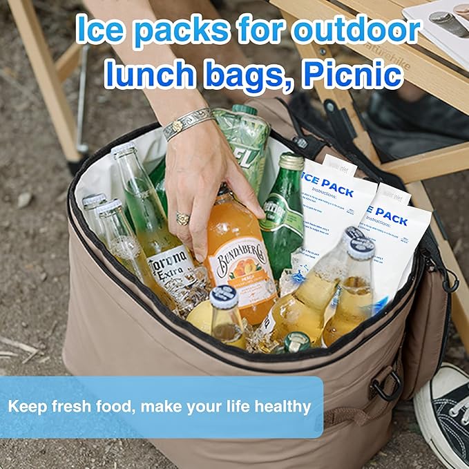 12Pcs Gel Ice Packs for Cooling Vest - Cold Packs for Ice Cooling Safety Vest, Reusable Ice Packs for Injuries Food Preservation