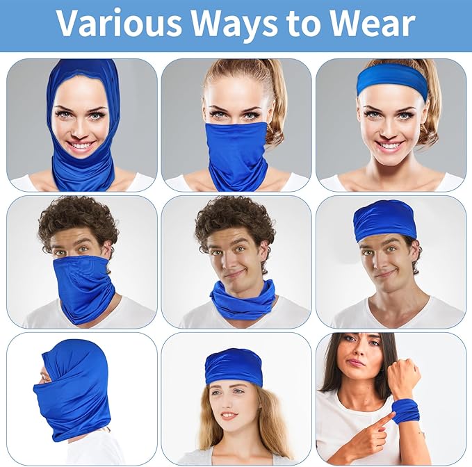 5 Pack Neck Gaiter Face Cover for UV Sun Protection, Dustproof Breathable Cooling Gator for Men Women Outdoor Sports