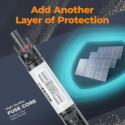 Solar Fuse Holder Fuse Inline 20Amp 1000V Fuses 20A IP67 Waterproof Connector for PV System Panels Surge Protection Device 5 Pcs